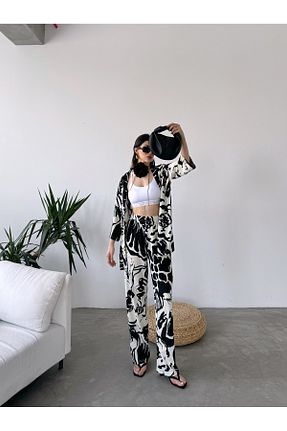 ست بالاتنه و پائین تنه مشکی زنانه بافتنی Fav Style - کد 841132098