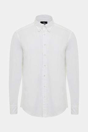 پیراهن سفید مردانه رگولار یقه دکمه دار کد 775922170