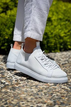 کفش اسنیکر سفید مردانه بند دار Rozero Shoes - کد 841140133