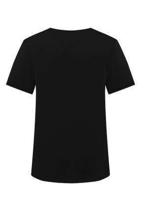 تی شرت مشکی مردانه رگولار یقه گرد پنبه - پلی استر کد 808201610