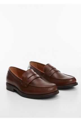 کفش لوفر قهوه ای مردانه پارچه نساجی پاشنه کوتاه ( 4 - 1 cm ) کد 792121383