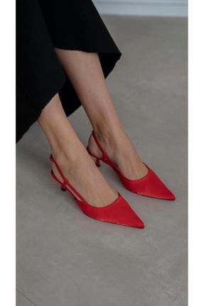 کفش پاشنه بلند کلاسیک قرمز زنانه پاشنه ساده پاشنه متوسط ( 5 - 9 cm ) کد 815006879