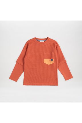 تی شرت نارنجی بچه گانه رگولار پنبه - پلی استر کد 795854552