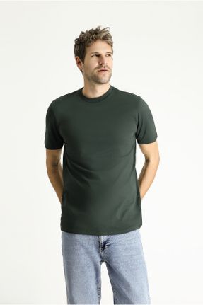 تی شرت طوسی مردانه یقه گرد کد 831035006
