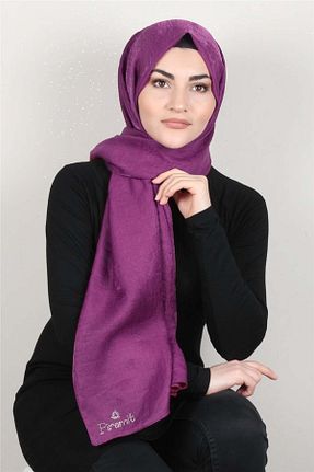 شال صورتی زنانه پنبه ای PİRAMİT - کد 95619525