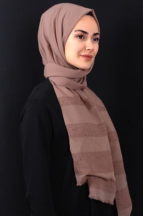 شال قهوه ای زنانه شیفون Eşarppark - کد 792640182