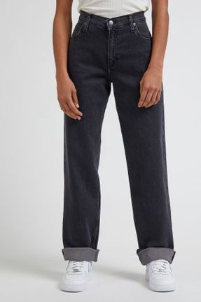 شلوار جین مشکی زنانه پاچه ساده ساده استاندارد کد 652294930