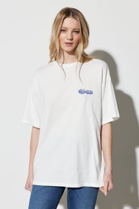 تی شرت سفید زنانه اورسایز یقه گرد پنبه (نخی) کد 805665486