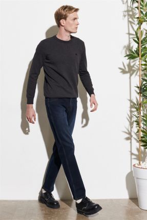 شلوار جین آبی مردانه پاچه ساده پنبه (نخی) ساده کد 200237805