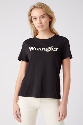 تی شرت مشکی زنانه رگولار یقه خدمه پنبه (نخی) کد 328919300