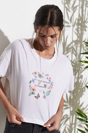 تیشرت سفید زنانه رگولار Wrangler - کد 355579715