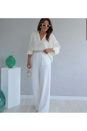 شلوار سفید زنانه پارچه Elizar Moda - کد 840392754