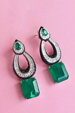 گوشواره نقره سبز زنانه 925 عیار MorMajor Silver - کد 840753413