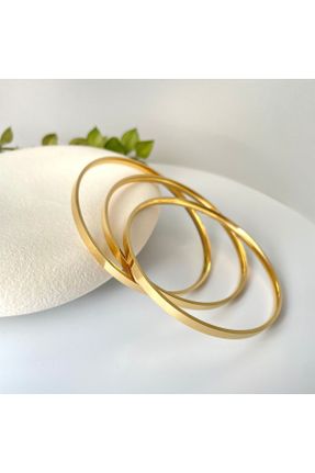 دستبند استیل طلائی زنانه فولاد ( استیل ) کد 801338020