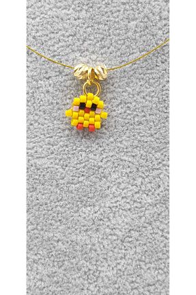 گردنبند جواهر زرد زنانه استیل ضد زنگ HAPPY HANDMADE - کد 840820334