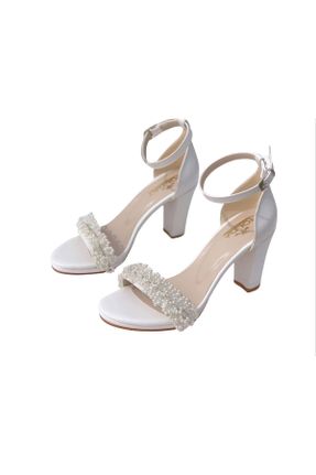 کفش مجلسی سفید زنانه پاشنه متوسط ( 5 - 9 cm ) چرم مصنوعی پاشنه ضخیم کد 820515670