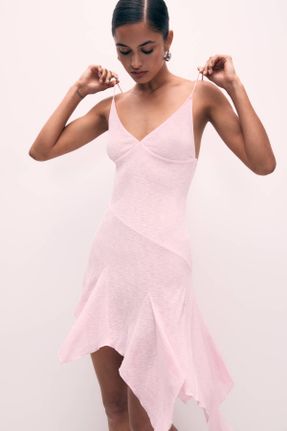 لباس بنفش زنانه بافتنی پلی استر آسیمتریک کد 841021288