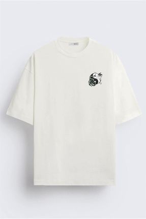 تی شرت سفید زنانه رگولار یقه گرد تکی کد 751528397
