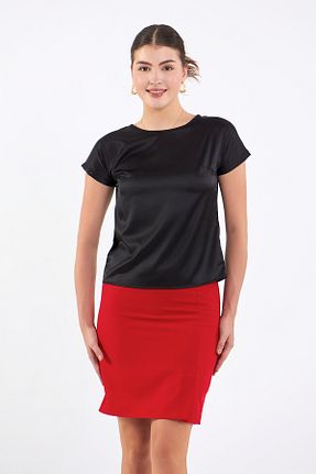 بلوز مشکی زنانه ساده Volanlı - کد 841047660