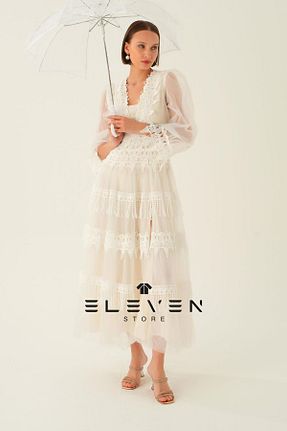 لباس سفید زنانه بافتنی ELEVEN - کد 806378984