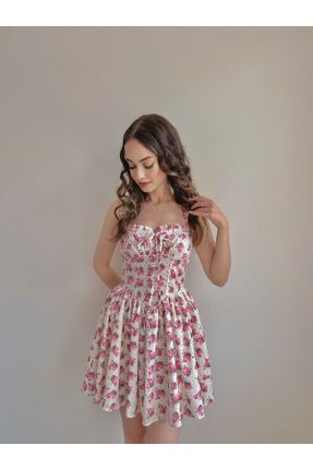 لباس زنانه پلی استر طرح گلدار اسلیم فیت بند دار کد 831026381