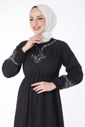 لباس مشکی زنانه بافتنی اسلیم فیت آستین-بلند کد 817583329