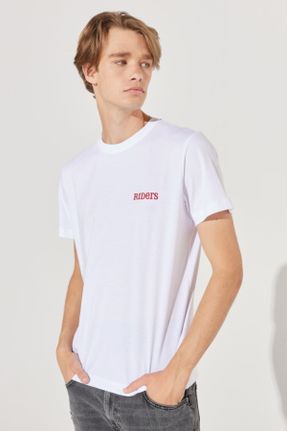 تی شرت سفید مردانه لش پنبه (نخی) کد 736305274