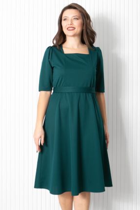 لباس سبز زنانه پلی استر سایز بزرگ بافتنی کد 792211215