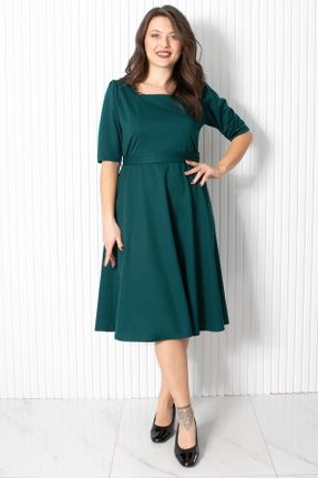 لباس سبز زنانه پلی استر سایز بزرگ بافتنی کد 792211215