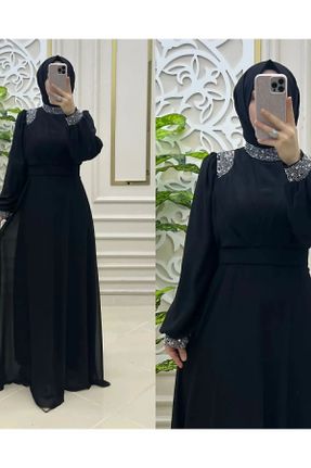 لباس مشکی زنانه اسلیم فیت بافتنی پنبه - پلی استر کد 787368436