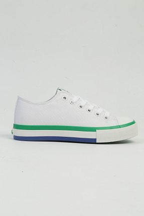 کفش اسنیکر سفید زنانه بند دار Benetton - کد 813741376
