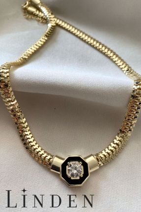گردنبند جواهر طلائی زنانه روکش طلا کد 834301501