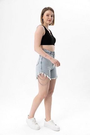 شلوارک و برمودا آبی زنانه رگولار EtkiModa - کد 693407978