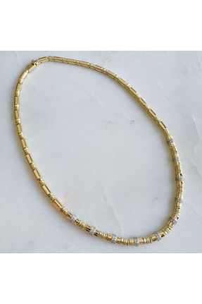 گردنبند استیل طلائی زنانه فولاد ( استیل ) کد 835726890