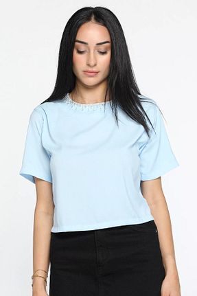 بلوز آبی زنانه ساده GÜLSELİ - کد 841126467