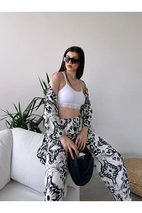 ست بالاتنه و پائین تنه مشکی زنانه بافتنی Fav Style - کد 841117295
