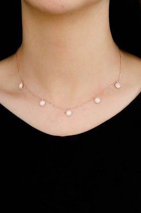 گردنبند نقره صورتی زنانه 925 عیار Midyat Nurtaş Gümüş - کد 122963518