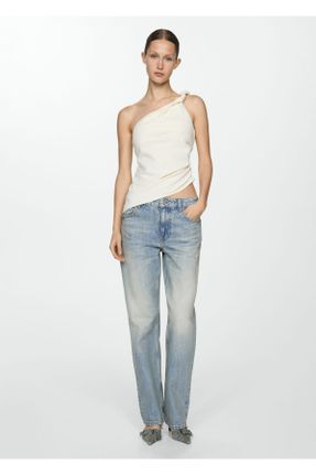 شلوار جین آبی زنانه پاچه رگولار استاندارد کد 820709678