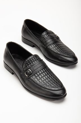 کفش کلاسیک مشکی مردانه چرم طبیعی پاشنه کوتاه ( 4 - 1 cm ) پاشنه ضخیم کد 830540457