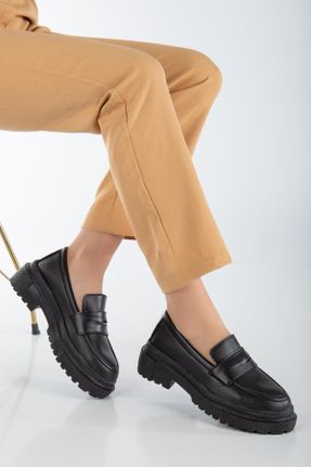 کفش کژوال مشکی زنانه چرم مصنوعی پاشنه کوتاه ( 4 - 1 cm ) پاشنه ساده کد 775555784