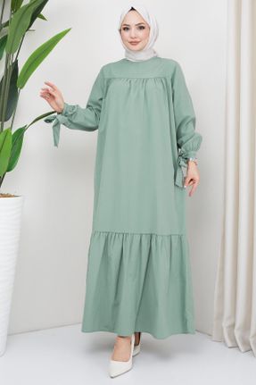 لباس سبز زنانه رگولار بافتنی پنبه - پلی استر کد 784849908