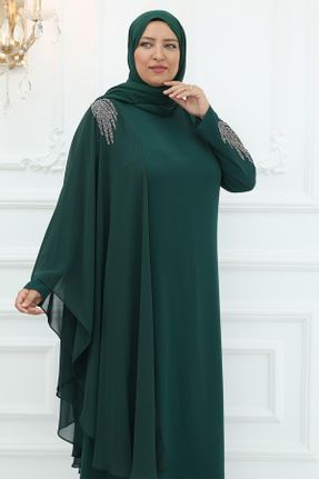 لباس مجلسی سبز زنانه کرپ کد 778813196