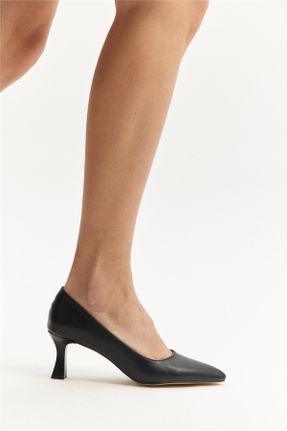 کفش پاشنه بلند کلاسیک مشکی زنانه چرم مصنوعی پاشنه ساده پاشنه متوسط ( 5 - 9 cm ) کد 469905616