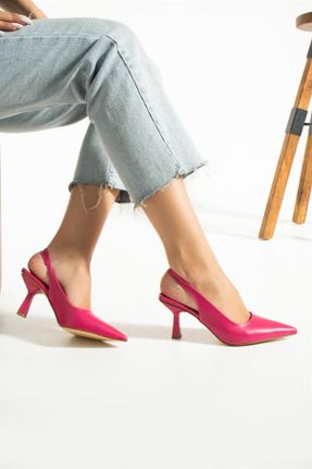 کفش پاشنه بلند کلاسیک صورتی زنانه چرم مصنوعی پاشنه ساده پاشنه متوسط ( 5 - 9 cm ) کد 708361760