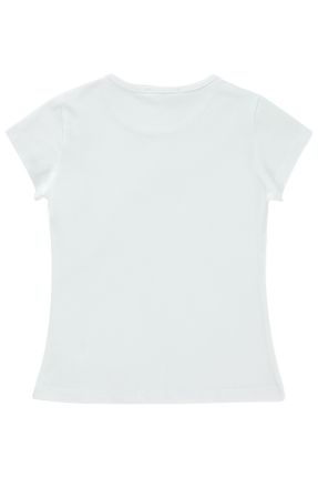 تی شرت سفید بچه گانه رگولار یقه گرد تکی کد 819578400