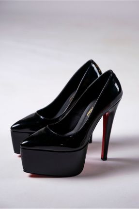 کفش مجلسی مشکی زنانه چرم مصنوعی پاشنه بلند ( +10 cm) پاشنه پلت فرم کد 678104156