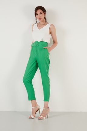 شلوار سبز زنانه پلی استر بافتنی پاچه ساده فاق بلند فاق بلند کد 323425813