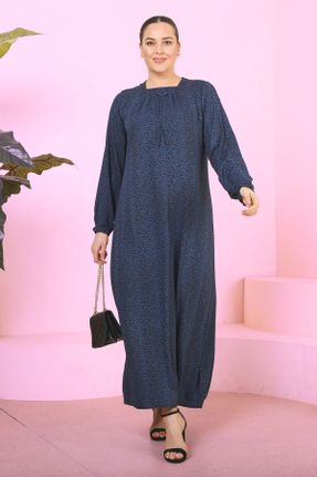 لباس آبی زنانه سایز بزرگ بافتنی ویسکون کد 700600734