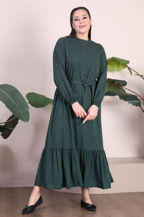 لباس سبز زنانه سایز بزرگ بافتنی مخلوط ویسکون کد 790492415