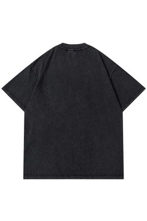 تی شرت طوسی زنانه اورسایز یقه گرد تکی کد 279099123